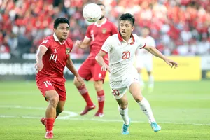Phan Văn Đức trong trận hòa 0-0 ở lượt đi trước Indonesia.