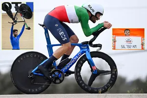 Mẫu xe đua cá nhân tính giờ do hãng Pinarello sản xuất, mô phỏng theo vây cá voi lưng gù giúp tay đua Filippo Ganna phá hai kỷ lục thế giới chỉ trong vòng sáu ngày. 