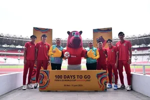 Indonesia đã làm tất cả để được đăng cai World Cup U-20 và chờ đợi từng ngày. Trong ảnh là ba tháng trước với cột mốc 100 ngày trước khai mạc.