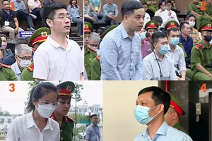 Bốn bị cáo lãnh án chung thân: 1. Hoàng Văn Hưng. 2. Phạm Trung Kiên. 3. Nguyễn Thị Hương Lan. 4. Vũ Anh Tuấn.