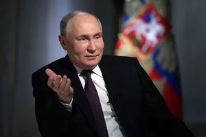 Tổng thống Nga Vladimir Putin trả lời phỏng vấn hãng thông tấn RIA Novosti phát sóng hôm 13-3.
