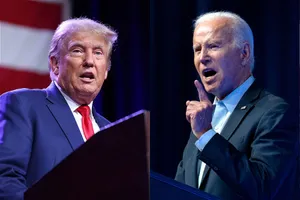 Tổng thống Mỹ Joe Biden (phải) và cựu Tổng thống Mỹ Donald Trump.