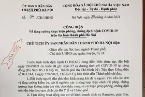 Có 1 ca COVID-19 mới, Hà Nội ra công điện khẩn chống dịch