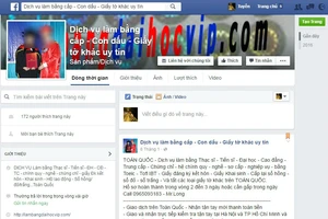 Dịch vụ làm bằng, giấy tờ giả tràn lan trên Facebook