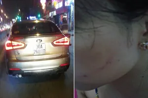 Mâu thuẫn giao thông, người đàn ông tát cô gái