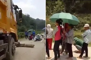 Lãnh đạo xã giải thích việc dân chặn xe tải xin tiền 