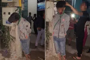 Nam thanh niên trộm chó, bị dân treo cổ lên cột điện