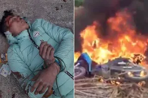 Dân vây đánh kẻ trộm chó, đốt xe máy