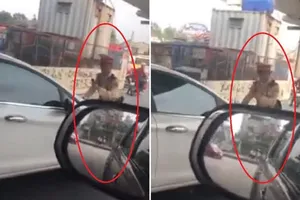 Nữ tài xế vượt đèn đỏ, húc xe thẳng vào CSGT