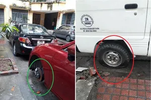 Gần 10 ô tô ở chung cư bị đâm thủng lốp