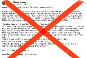  Bác bỏ FB bịa lời của Phó Thủ tướng Vũ Đức Đam về COVID-19 