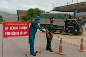 Một chốt kiểm dịch tại địa bàn huyện Sơn Động. Ảnh: UBND huyện Sơn Động