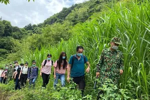 Lực lượng bộ đội biên phòng phát hiện nhóm người nhập cảnh trái phép. Ảnh: UYÊN TRANG