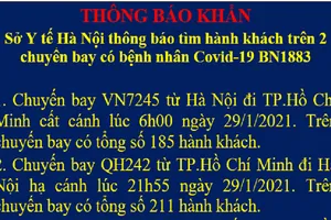 Khẩn: Tìm người trên 2 chuyến bay có tổng cộng 396 hành khách