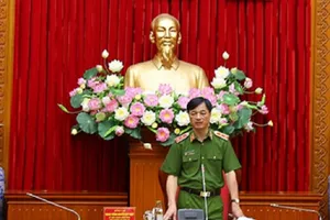 Thứ trưởng Nguyễn Duy Ngọc phát biểu tại cuộc họp. Ảnh: Bộ Công an