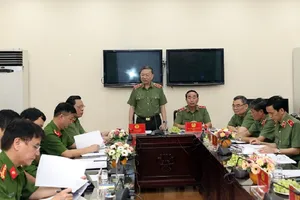 Bộ trưởng Tô Lâm phát biểu tại buổi làm việc. Ảnh: Bộ Công an