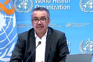 Tổng Giám đốc WHO Tedros Adhanom Ghebreyesus trong cuộc họp báo ngày 29-12. Ảnh: REUTERS
