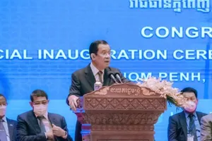 Phát biểu hôm 15-12-2021, Thủ tướng Hun Sen thể hiện tham vọng hoàn tất đàm phán COC trong năm 2022. Ảnh: EAC NEWS