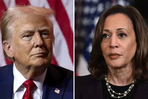 Hai ứng viên chạy đua vào Nhà Trắng năm 2024: cựu Tổng thống Donald Trump (trái) và Phó Tổng thống Kamala Harris (phải). Ảnh: GETTY