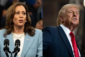 Hai ứng cử viên tổng thống năm 2024: bà Kamala Harris - đảng Dân chủ (trái) và ông Donald Trump - đảng Cộng hoà (phải). Ảnh: GETTY IMAGES