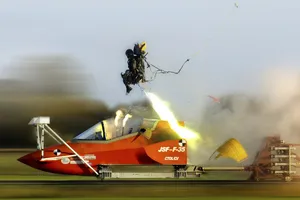 Một cuộc thử nghiệm ghế phóng của hãng Martin-Baker (do kỹ sư Anh James Martin đồng sáng lập). Ảnh: MARTIN-BAKER