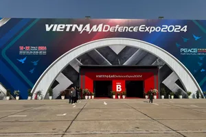 Lối vào khu vực trưng bày trong nhà của Triển lãm Quốc phòng quốc tế Việt Nam năm 2024. Ảnh: CALIBER (Azerbaijan)