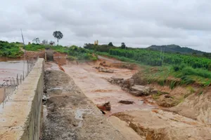 Gia Lai: Vỡ đập dẫn nước thủy điện Ia Glae 2 tại huyện Chư Prông