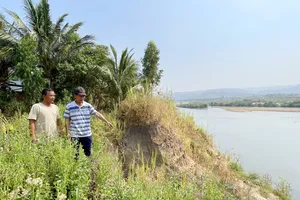 Gia Lai xem xét công bố tình huống khẩn cấp sạt lở bờ sông