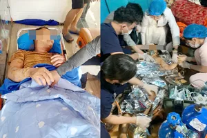 Công an cứu thành công 2 cha con rơi xuống giếng sâu 30 m