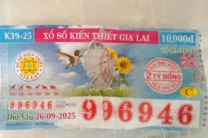 Công ty xổ số Gia Lai nêu hướng giải quyết tờ vé số trúng giải đặc biệt bị rách