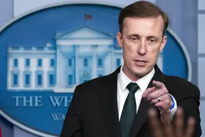 Cố vấn an ninh quốc gia Mỹ Jake Sullivan trong cuộc họp báo ngày 17-8 ở Nhà Trắng. Ảnh: AP 
