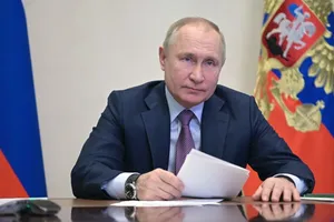 Tổng thống Nga Vladimir Putin trong một hợp trực tuyến với nội các chính phủ ngày 24-12. Ảnh: AP