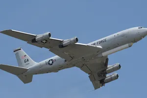 Máy bay trinh sát không đối đất E-8C của Mỹ. Ảnh: KHÔNG QUÂN MỸ