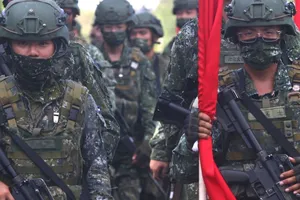 Lực lượng phòng vệ Đài Loan trong cuộc tập trận Han Kuang thường niên ở TP Đài Nam hồi tháng 9-2021. Ảnh: REUTERS