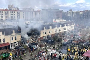 Hiện trường vụ nổ sập nhà ở TP New York hôm 18-1. Ảnh: NEW YORK DAILY NEWS