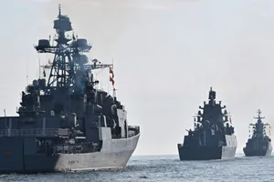 Hạm đội Biển Đen của Nga trong một cuộc tập trận hồi tháng 12 năm ngoái. Ảnh: AP
