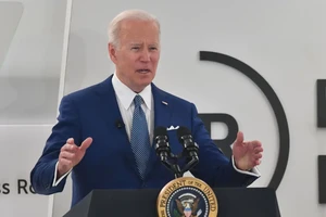 Tổng thống Mỹ Joe Biden trong phiên họp với lãnh đạo doanh nghiệp Mỹ tại thủ đô Washington DC ngày 21-3. Ảnh: AP