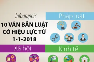 10 văn bản luật có hiệu lực từ 1-1-2018