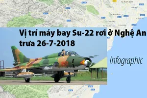 Vị trí máy bay Su-22 rơi ở Nghệ An trưa 26-7-2018