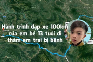 Hành trình em bé 13 tuổi đạp xe 100km vượt 15 con dốc thăm em