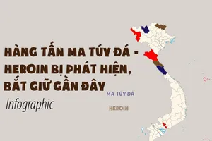 Hàng tấn ma túy đá, heroin bị bắt giữ 