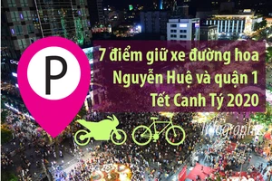 7 điểm giữ xe chính thức đi đường hoa Nguyễn Huệ và khu quận 1