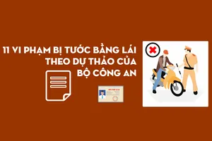 11 vi phạm bị tước bằng lái theo dự thảo của Bộ Công an