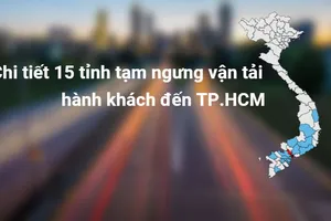 Chi tiết 15 tỉnh tạm ngưng vận tải hành khách đến TP.HCM