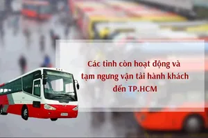 Chi tiết các tỉnh còn hoạt động và tạm ngưng vận tải hành khách đến TP.HCM
