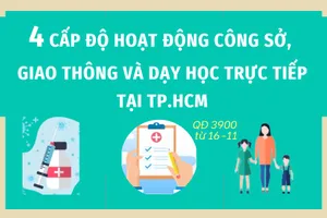 4 cấp độ hoạt động tại công sở, giao thông, dạy học tại TP.HCM 