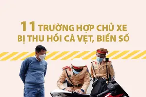 11 trường hợp chủ xe bị thu hồi cà vẹt, biển số