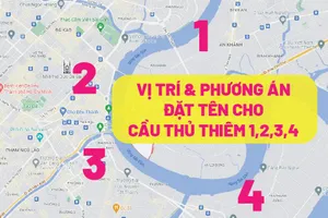 Vị trí và phương án đặt tên cho cầu Thủ Thiêm 1,2,3,4 