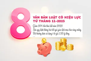 8 văn bản luật có hiệu lực từ tháng 11-2023
