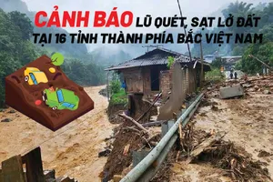 Cảnh báo lũ quét, sạt lở đất tại 16 tỉnh thành phía Bắc Việt Nam